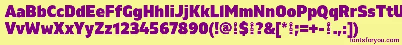 GilamBlackdemo Font – Purple Fonts on Yellow Background