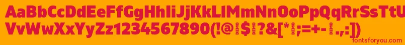 GilamBlackdemo Font – Red Fonts on Orange Background