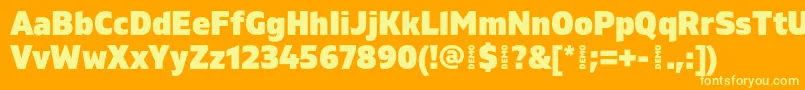 GilamBlackdemo Font – Yellow Fonts on Orange Background