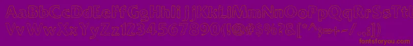 Weitere Informationen zur Ooky-Schriftart Ooky-Schriftart – Braune Schriften auf violettem Hintergrund