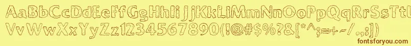 Ooky Font – Brown Fonts on Yellow Background