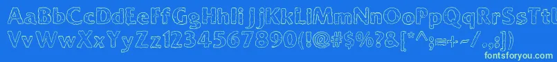 Ooky Font – Green Fonts on Blue Background