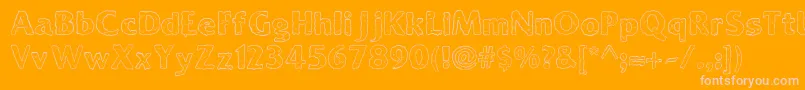 Ooky-Schriftart – Rosa Schriften auf orangefarbenem Hintergrund