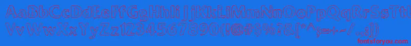 Ooky-Schriftart – Rote Schriften auf blauem Hintergrund