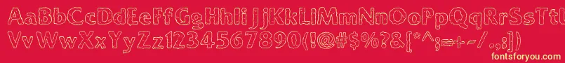 Ooky Font – Yellow Fonts on Red Background