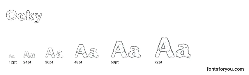 sizes of ooky font, ooky sizes