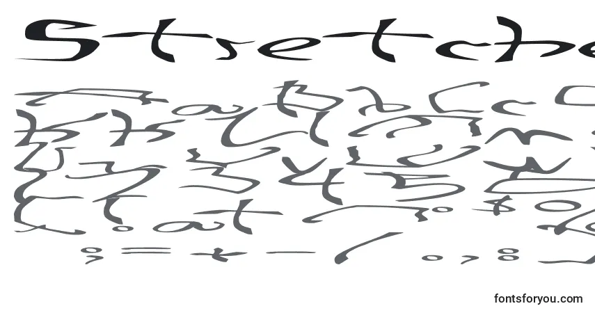 Schriftart StretchedStrungWideExtreme – Alphabet, Zahlen, spezielle Symbole