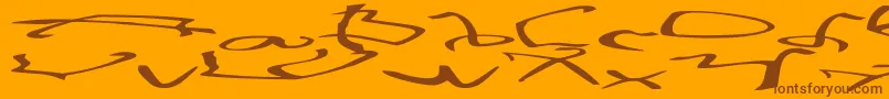 StretchedStrungWideExtreme Font – Brown Fonts on Orange Background