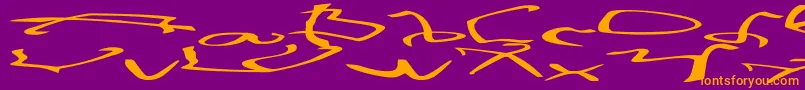StretchedStrungWideExtreme Font – Orange Fonts on Purple Background