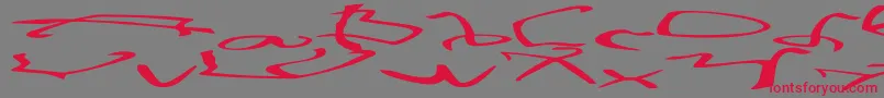 StretchedStrungWideExtreme Font – Red Fonts on Gray Background