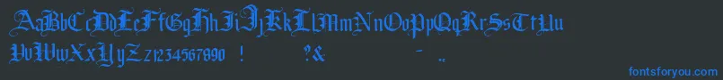 BrokenPlanewing Font – Blue Fonts on Black Background