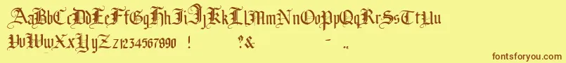 BrokenPlanewing Font – Brown Fonts on Yellow Background