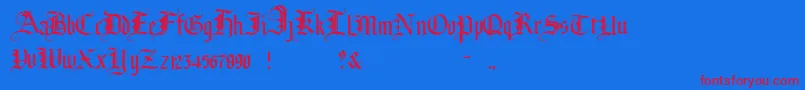 BrokenPlanewing Font – Red Fonts on Blue Background