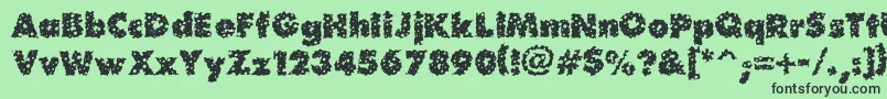 フォントWaterhole – 緑の背景に黒い文字