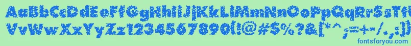 Waterhole Font – Blue Fonts on Green Background