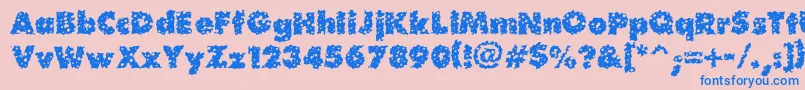 Waterhole-Schriftart – Blaue Schriften auf rosa Hintergrund