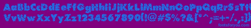 フォントWaterhole – 紫色の背景に青い文字