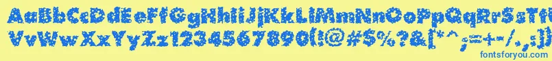 Waterhole-Schriftart – Blaue Schriften auf gelbem Hintergrund