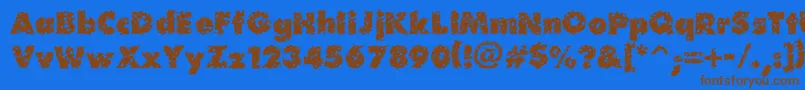 Waterhole Font – Brown Fonts on Blue Background