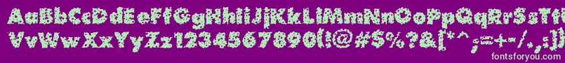 Waterhole Font – Green Fonts on Purple Background