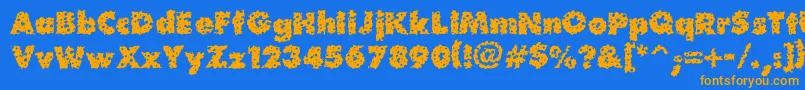 Waterhole Font – Orange Fonts on Blue Background