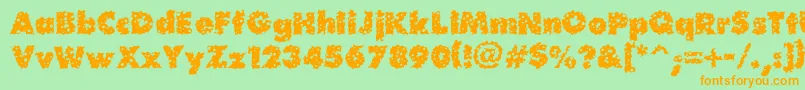 Шрифт Waterhole – оранжевые шрифты на зелёном фоне