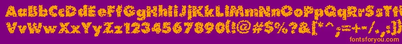 Waterhole-Schriftart – Orangefarbene Schriften auf violettem Hintergrund