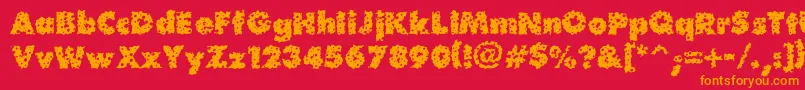 フォントWaterhole – 赤い背景にオレンジの文字