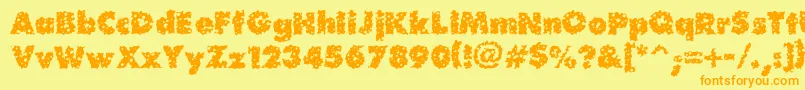 Waterhole-Schriftart – Orangefarbene Schriften auf gelbem Hintergrund