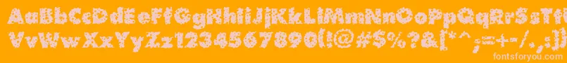 Waterhole-Schriftart – Rosa Schriften auf orangefarbenem Hintergrund