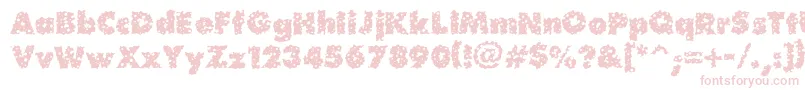 Waterhole-fontti – vaaleanpunaiset fontit valkoisella taustalla