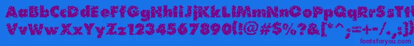 Waterhole Font – Purple Fonts on Blue Background