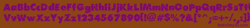 Czcionka Waterhole – fioletowe czcionki na brązowym tle