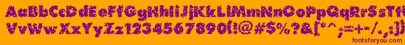 Waterhole Font – Purple Fonts on Orange Background