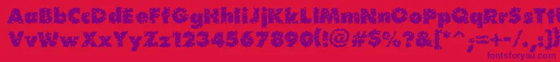 Waterhole Font – Purple Fonts on Red Background