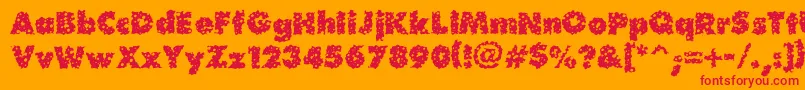 フォントWaterhole – オレンジの背景に赤い文字