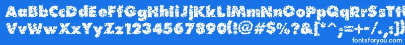 Waterhole-Schriftart – Weiße Schriften auf blauem Hintergrund