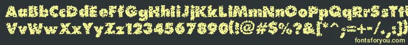 フォントWaterhole – 黒い背景に黄色の文字