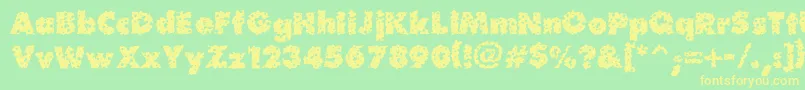 Waterhole Font – Yellow Fonts on Green Background