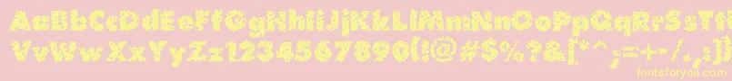 Waterhole-Schriftart – Gelbe Schriften auf rosa Hintergrund
