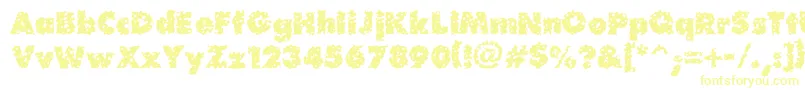 Waterhole-Schriftart – Gelbe Schriften auf weißem Hintergrund