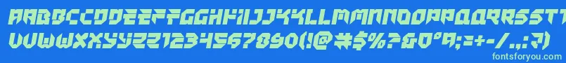 Tokyodrifter Font – Green Fonts on Blue Background