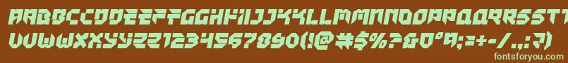 Tokyodrifter Font – Green Fonts on Brown Background