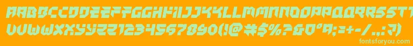 Tokyodrifter Font – Green Fonts on Orange Background