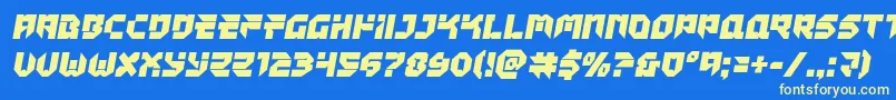 Tokyodrifter Font – Yellow Fonts on Blue Background