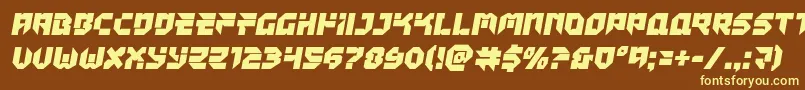 Tokyodrifter-fontti – keltaiset fontit ruskealla taustalla