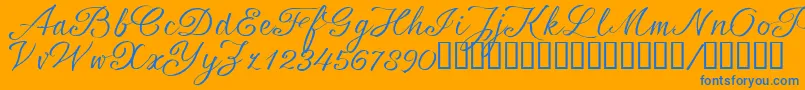 SrsaBT Font – Blue Fonts on Orange Background