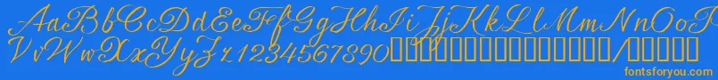 SrsaBT Font – Orange Fonts on Blue Background