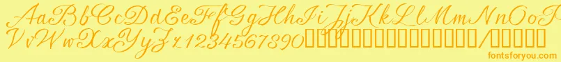 SrsaBT Font – Orange Fonts on Yellow Background