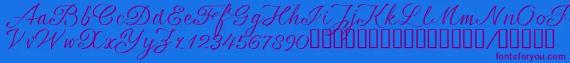 SrsaBT Font – Purple Fonts on Blue Background